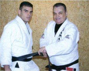 Christian Grandi with his teacher Carlson Gracie